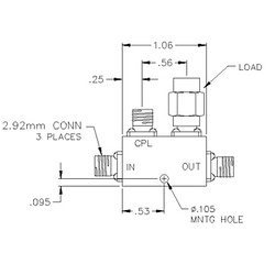CS30-50-435/4: 30 dB 2.92mm Directional Coupler, 6-27 GHz